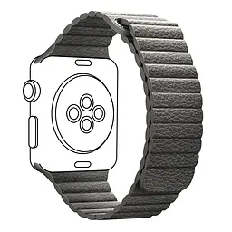 Ремінець ArmorStandart Leather Loop для Apple Watch 42 (Series 11-10)/41/40/38 Grey (ARM48654)