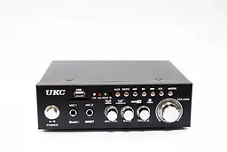 Підсилювач звуку Bluetooth 4,0 USB/SD/FM/MP3 120W+120W 2х канальний з пультом стереопідсилювач для колонок з караоке 220V та 12V UKC AK-688BT - мініатюра 13