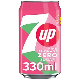 Напій 7UP Pink Lemonade Zero Sugar з лимоном лаймом та малиною 330 мл