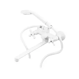 Змішувач для ванни з лійкою Plamix Pablo -140 Euro SET white PM0670 Білий