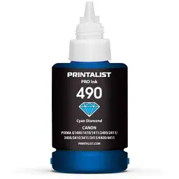 Чорнило Printalist Canon GI-490 для G1400/G2400/G3400 140г Cyan (PL490C) - миниатюра 2