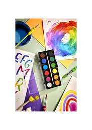Фарби акварельні 12 кол. FABER CASTELL D30 мм з пензликом (125018) - мініатюра 2