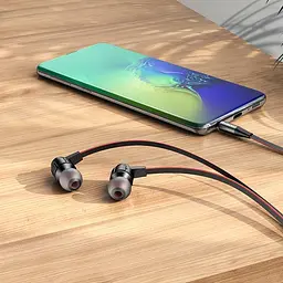 Провідні вакуумні навушники Hoco M85 Platinum sound універсальний earphone with mic, 3.5mm, 1.2m, red - мініатюра 5