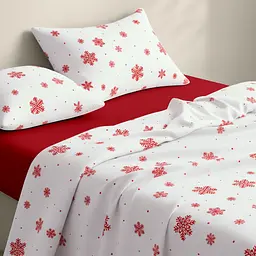 Дитяча постільна білизна фланель Cosas SNOWFLAKES BERRY CS3 110х140см (Flannel_SnowflakesBerry_El80-55Burgundy_140) - мініатюра 2