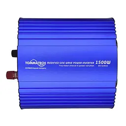 Інвертор напруги 1500 W перетворювач напруги 12 V-220 V з апроксимованою синусоїдою, 2 Schuko, USB, клемні дроти, 6 запобіжників 12 V/220 V Tommatech MS-1500 - мініатюра 3