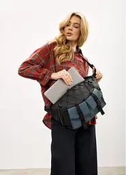 Жіноча cумка-бананка під ноутбук Sambag Urban Pro чорно-синя 46 × 26 см (51411215) - мініатюра 3