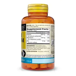 Вітаміни та мінерали Mason Natural Calcium Magnesium & Zinc 100 таблеток - мініатюра 2