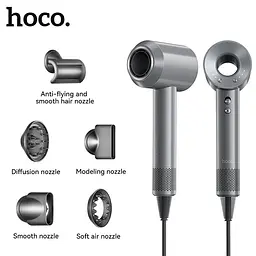 Фен Hoco DAR31 Wave high-speed negative ion hair dryer 5 насадок 1500W - мініатюра 6
