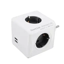 Розгалужувач 4 розетки з юсб портом Power Cube USB "трійник" у розетку електричний із заземленням - мініатюра 2