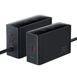 Зарядний пристрій Baseus Digital Fast GaN Charger 240W 3C+U+DC (P10163901113-00) розумний з APP - мініатюра 7