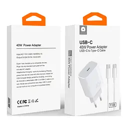 Мережевий зарядний пристрій з кабелем WUW-T108 PD 40W charger with C-C cable - мініатюра 2
