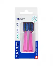 Змінні насадки до дорожнього набору для брекетів Curaprox Ortho Travel Travel Refill рожеві 2 шт. - мініатюра 2