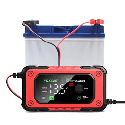 Зарядний пристрій Foxsur 12V-8A/24V4A 12V-7A для автомобільного акумулятора - мініатюра 7