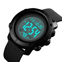 Наручний годинник чоловічий Skmei 1426 Black - White ABS, 1426BKWT (12287) - мініатюра 4