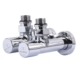Кран вентильний кутовий з американкою Solomon Lux 1/2″ chrom 7777 (2шт. комплект) 000017504