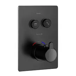 Термостат прихованого монтажу на 2 споживачі Imprese Smart click black matt ZMK101901240, Чорний матовий