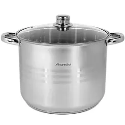 Каструля з кришкою Kamille KM-5404 10.5 л 26 см срібляста