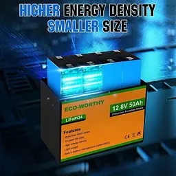 Акумулятор Eco-Worthy LiFePO4 12V (12.8V/50Ah/640Wh) (Eco-Worthy-1250) [164620] - мініатюра 5