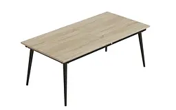 Стіл журнальний трансформер Dandi Small Ferrum-decor 45x120(160)x60 Чорний метал ДСП Дуб Сонома 16 мм (FRD-106788) - мініатюра 5