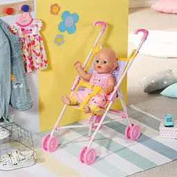 Прогулянковий візочок для ляльки Baby Born S2, рожевий (828670) - мініатюра 2