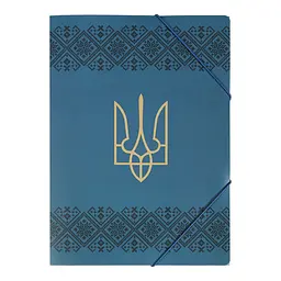 Папка А4 на резинках Ukraine Decor вышиванка синяя
