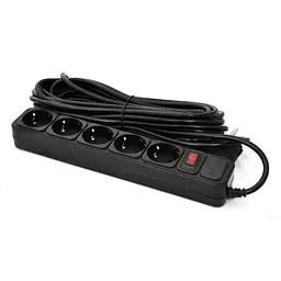 Фільтр мережевий 5 розеток 10 м Black 10А до 2.2 кВт Patron teh0024051