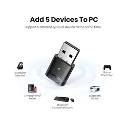 Bluetooth-адаптер Ugreen CM390 USB Bluetooth 5.0 Adapter (80889) - мініатюра 5