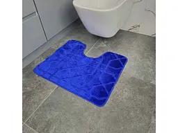 Килимок для ванної кімнати DARIANA 60*50см синій поліпропіленовий Standard u-cut геометрія
