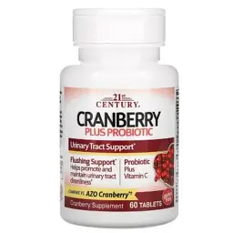 Трави 21st Century Журавлина з пробіотиком, Cranberry Plus Probiotic, 60 таблеток (CEN-27848) - мініатюра 3