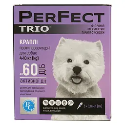 Краплі для собак Ветсинтез PerFect Trio 4-10 кг 0.8 мл 3 шт. - мініатюра 2