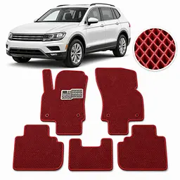 Килимки в салон EVA для Volkswagen Tiguan II USA Allspace 2015- з підп'ятником Червоні 5 шт