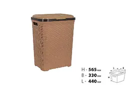 Кошик для білизни Violet House 0726 Роттанг Caramel, 55 л, коричневий (0726 Роттанг CAR с/к 55 л) - мініатюра 3