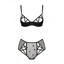 Еротичний комплект з малюнком Passion LOVELIA BIKINI S/M, black - мініатюра 3