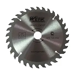Диск пиляльний Werk по дереву - 180х22.23 32 зуб. (36101)
