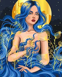 Картина за номерами Нічна дівчина з фарбами металік 40x50 см Art Craft 10128-AC