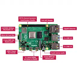 Мікро ПК Raspberry Pi 4, Model B, 8GB (RPI4-MODBP-8GB) - мініатюра 5