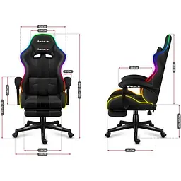 Крісло Huzaro Force 4.7 Black RGB тканина - мініатюра 7