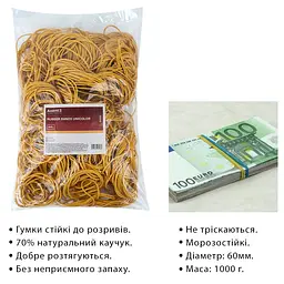 Гумки для грошей Axent Unicolor 1000 г (D4633) - мініатюра 3