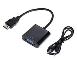 Перехідник-конвертер HDMI (male) на VGA (female) + Audio 10cm, 4K/2K