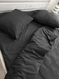 Комплект постільної білизни Ecotton двоспальний 180х215 см однотонний чорний Black (25187/2.0) - мініатюра 2