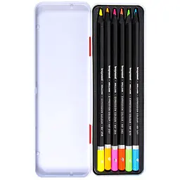 Набір кольорових олівців Expression Neon 6 шт. металева коробка Bruynzeel (8712079468408) - мініатюра 3