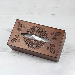 Дерев'яний диспансер для серветок VANZA FLOWER горіх - мініатюра 6