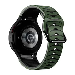 Ремінець для Samsung Galaxy Watch 6 - зелено-чорний ширина кріплення 20мм силікон Watchbands Scales (W18-2WB699111196) - мініатюра 2