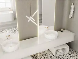 Умивальник Miraggio SOFIA (0000242) Miramarble, Глянцевий, Накладний, Білий - мініатюра 6