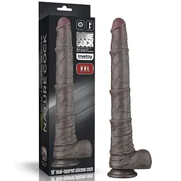 Фалоімітатор LoveToy Dual Layered Bendable 16 Flesh, 40.5 см - мініатюра 7