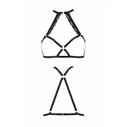 Портупея зі стреп з мереживом Passion Exclusive LORRY BRA S/M, black - мініатюра 5