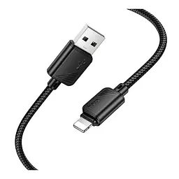 Кабель синхронізації Hoco X113 Nylon braided 2.4A USB-A to Lightning 1m Black (36776_3609177) - мініатюра 3
