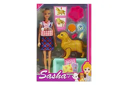 Лялька "Sasha" з собакою в коробці 51829 г.33 x 7 x 23см
