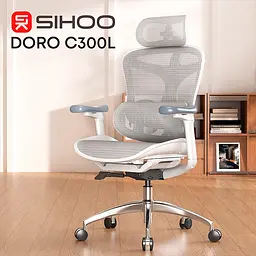 Крісло офісне Sihoo Doro C300L Mesh White (DORO-C300L-A3-102) - мініатюра 6