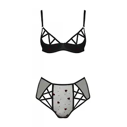 Еротичний комплект із малюнком Passion LOVELIA BIKINI black L/XL - мініатюра 3